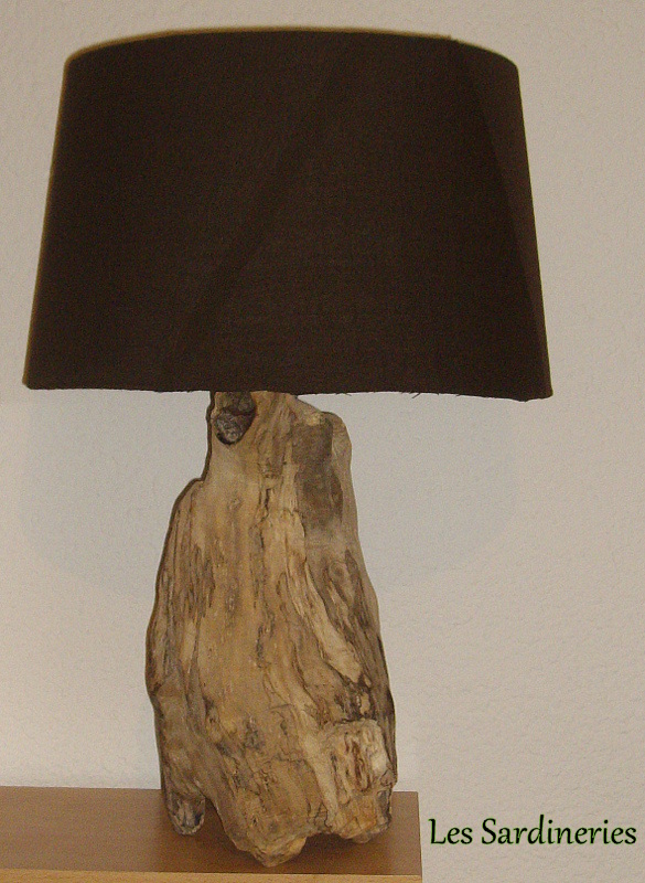 lampe bois flotté